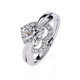 Love's Embrace: 0.97ct Heart-Shaped Lab Grown Diamond Ring in 14k Gold