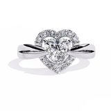 Love's Embrace: 0.97ct Heart-Shaped Lab Grown Diamond Ring in 14k Gold