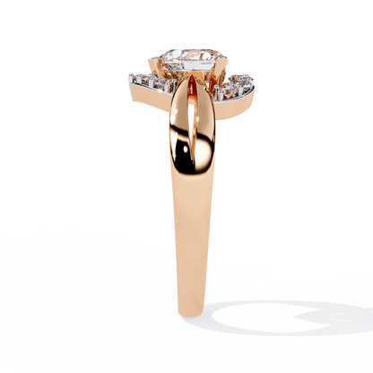 Love's Embrace: 0.97ct Heart-Shaped Lab Grown Diamond Ring in 14k Gold