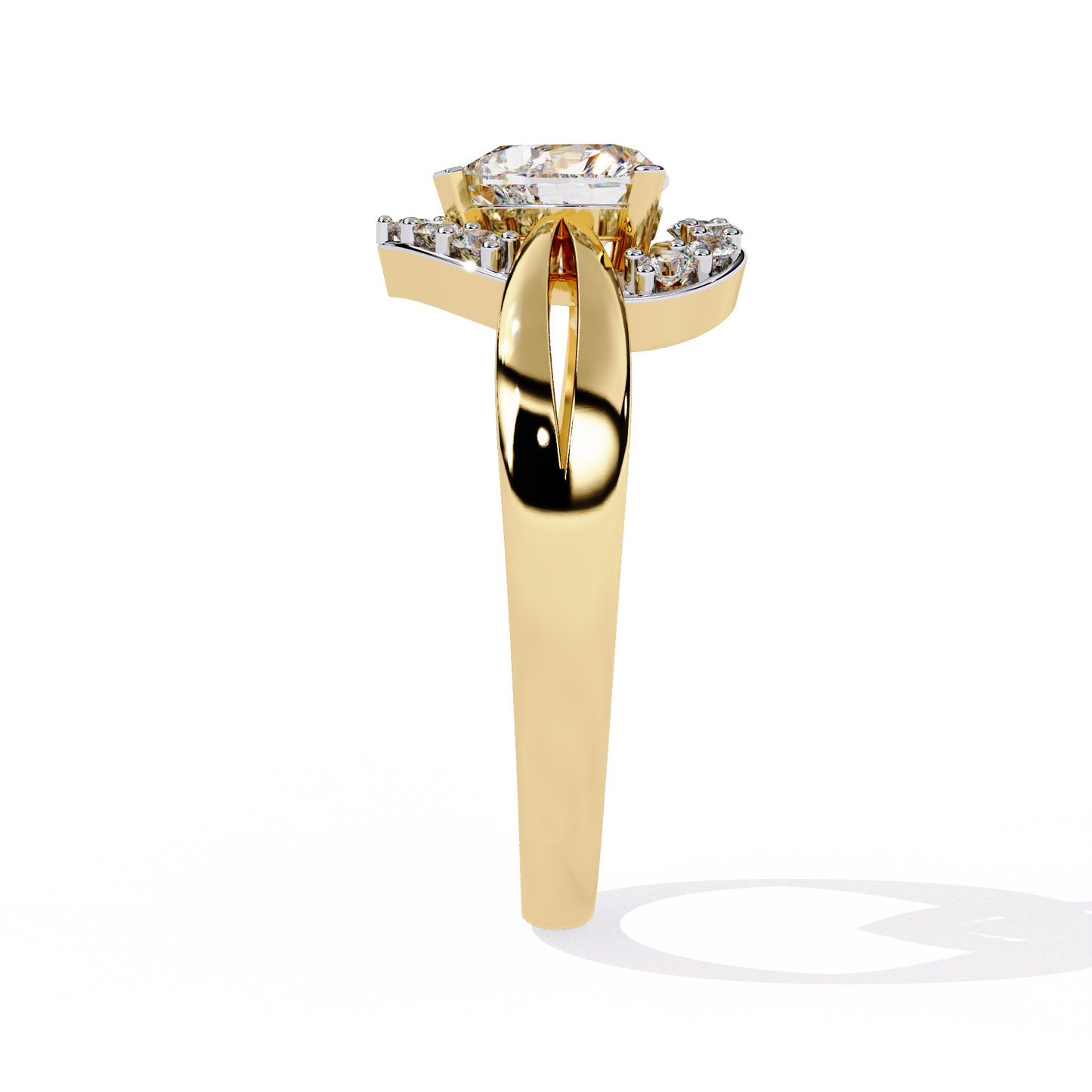 Love's Embrace: 0.97ct Heart-Shaped Lab Grown Diamond Ring in 14k Gold