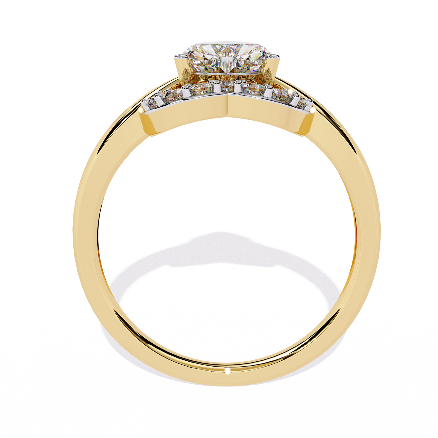 Love's Embrace: 0.97ct Heart-Shaped Lab Grown Diamond Ring in 14k Gold