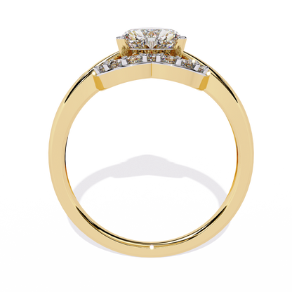 Love's Embrace: 0.97ct Heart-Shaped Lab Grown Diamond Ring in 14k Gold