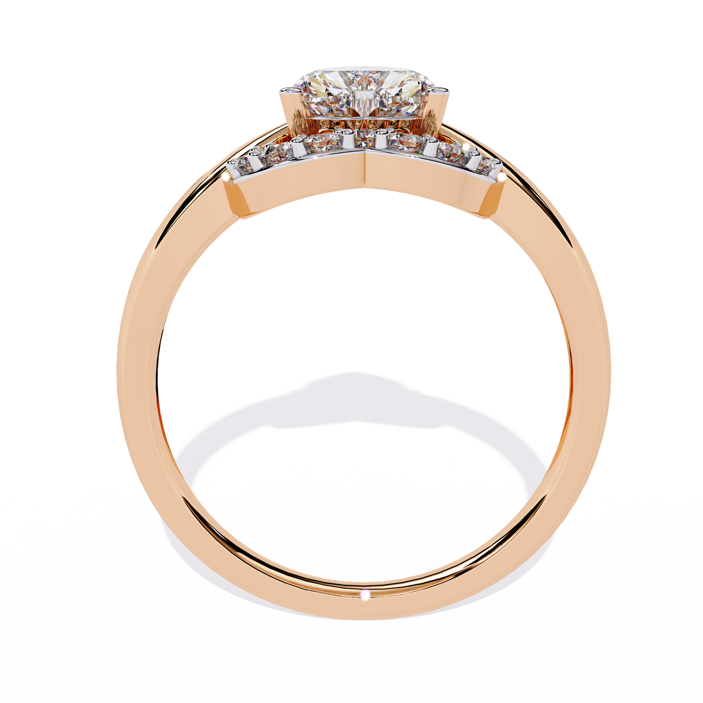 Love's Embrace: 0.97ct Heart-Shaped Lab Grown Diamond Ring in 14k Gold