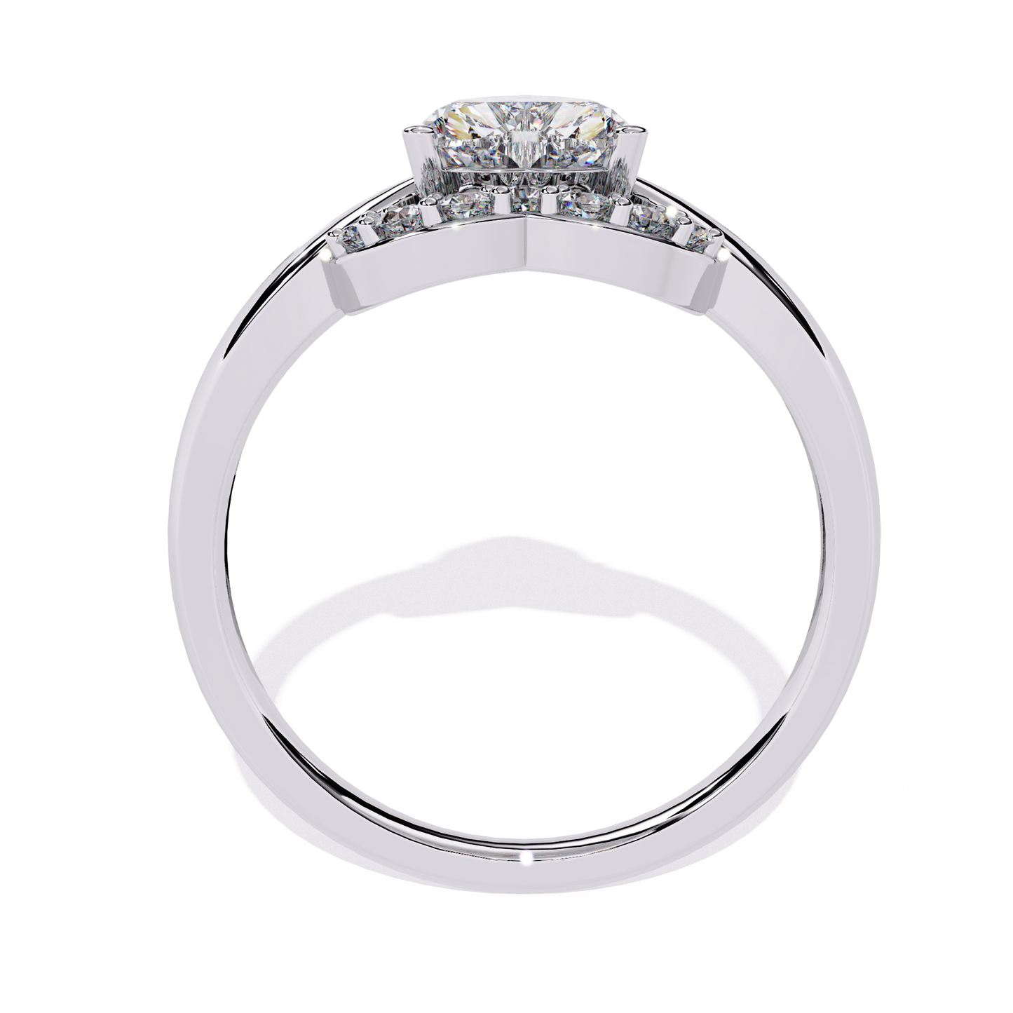 Love's Embrace: 0.97ct Heart-Shaped Lab Grown Diamond Ring in 14k Gold