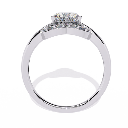 Love's Embrace: 0.97ct Heart-Shaped Lab Grown Diamond Ring in 14k Gold