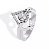 Double Heartbeat: 0.51ct Heart-Shaped Lab Grown Diamond Ring in 14k Gold