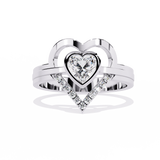 Double Heartbeat: 0.51ct Heart-Shaped Lab Grown Diamond Ring in 14k Gold