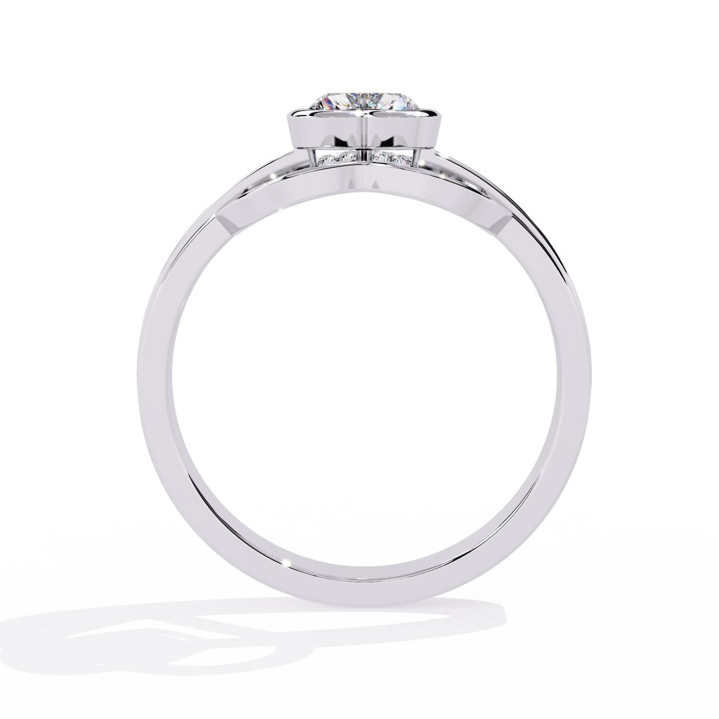 Double Heartbeat: 0.51ct Heart-Shaped Lab Grown Diamond Ring in 14k Gold