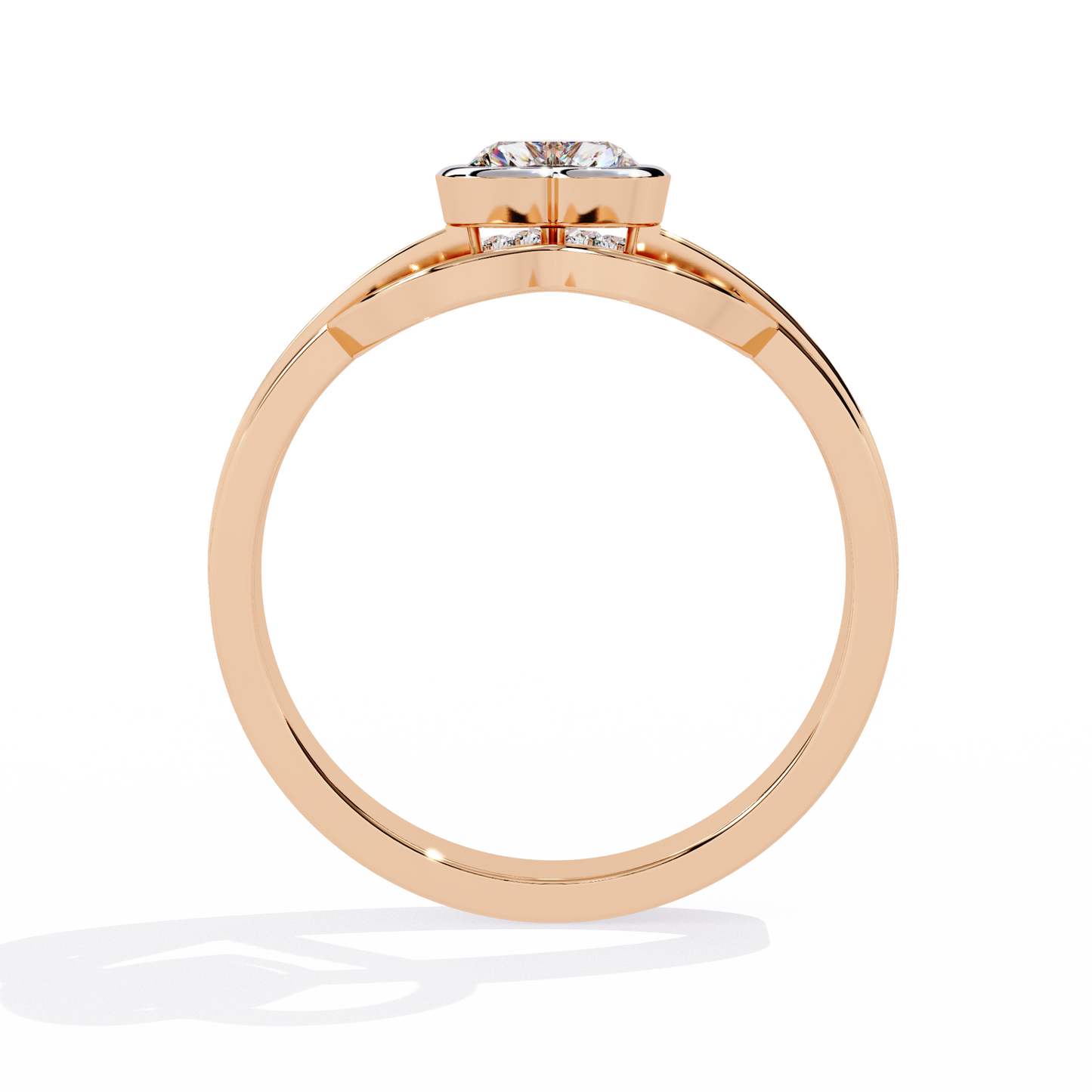 Double Heartbeat: 0.51ct Heart-Shaped Lab Grown Diamond Ring in 14k Gold