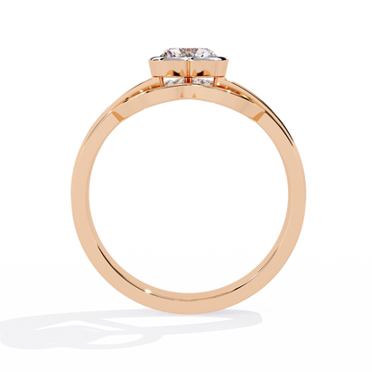 Double Heartbeat: 0.51ct Heart-Shaped Lab Grown Diamond Ring in 14k Gold