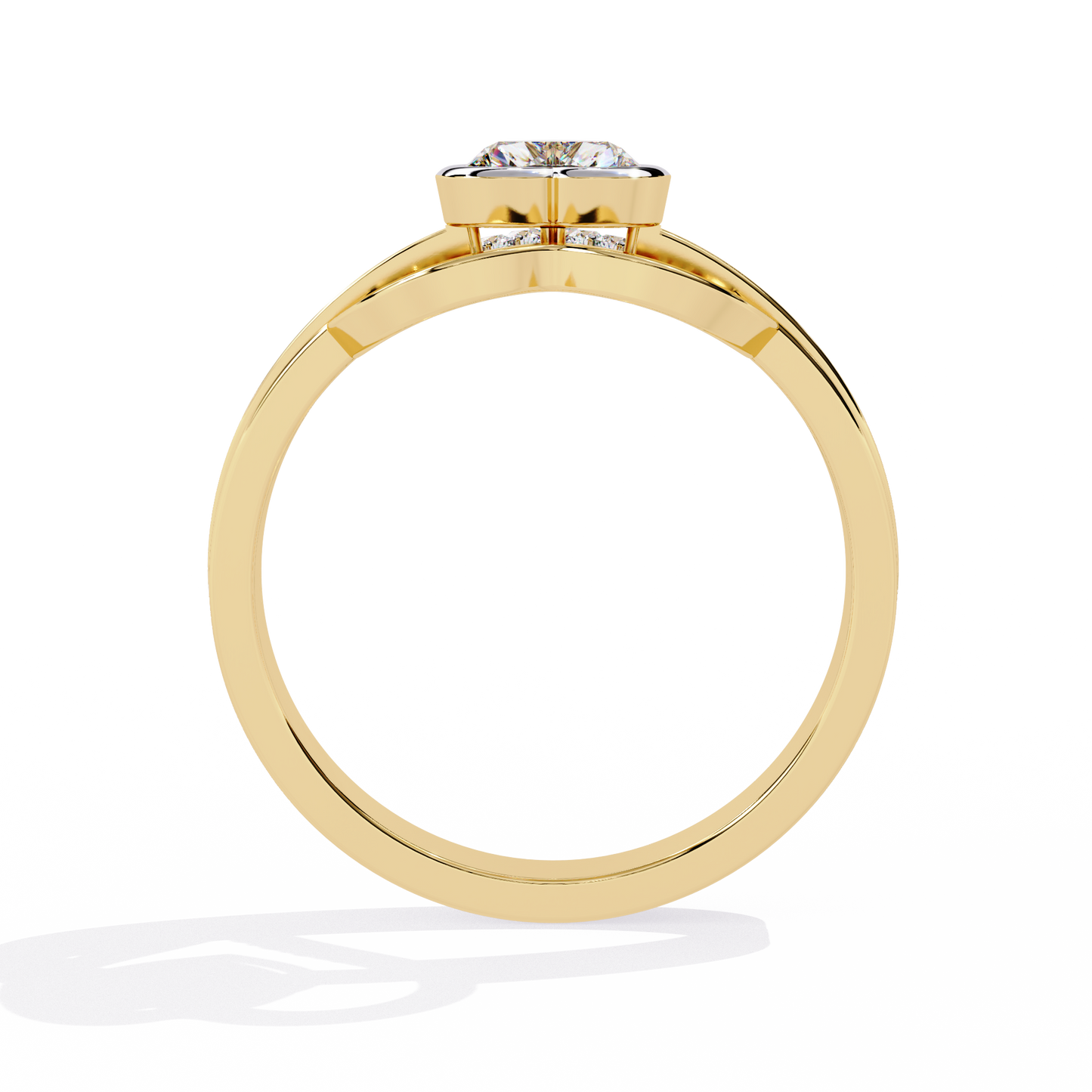 Double Heartbeat: 0.51ct Heart-Shaped Lab Grown Diamond Ring in 14k Gold