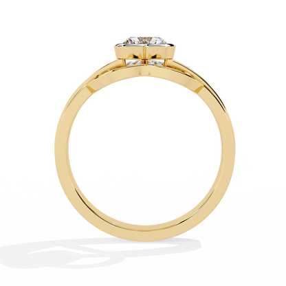 Double Heartbeat: 0.51ct Heart-Shaped Lab Grown Diamond Ring in 14k Gold