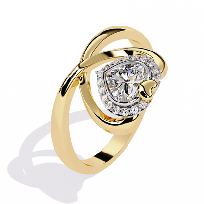 Two Hearts Beating as One: 0.56ct Lab Grown Diamond Ring in 14k Gold