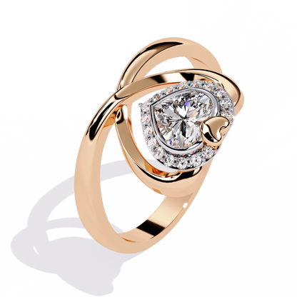Two Hearts Beating as One: 0.56ct Lab Grown Diamond Ring in 14k Gold