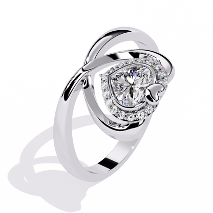 Two Hearts Beating as One: 0.56ct Lab Grown Diamond Ring in 14k Gold