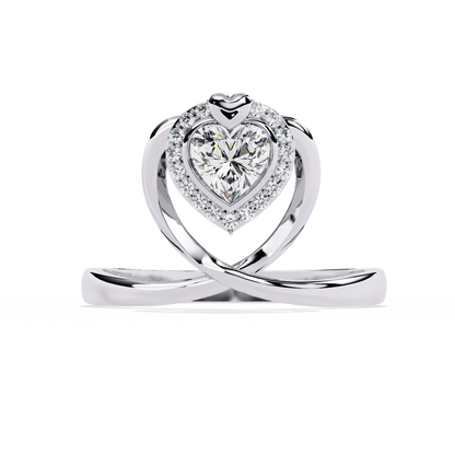 Two Hearts Beating as One: 0.56ct Lab Grown Diamond Ring in 14k Gold