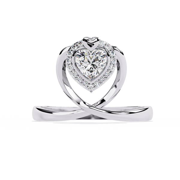 Two Hearts Beating as One: 0.56ct Lab Grown Diamond Ring in 14k Gold