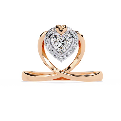 Two Hearts Beating as One: 0.56ct Lab Grown Diamond Ring in 14k Gold