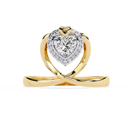 Two Hearts Beating as One: 0.56ct Lab Grown Diamond Ring in 14k Gold