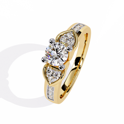 Heartfelt Elegance: 0.26ct Lab Grown Diamond Ring in 14k Gold
