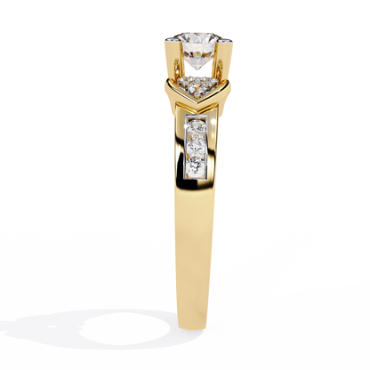 Heartfelt Elegance: 0.26ct Lab Grown Diamond Ring in 14k Gold