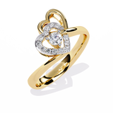 Double Heartbeat: 0.18ct  Lab Grown Diamond Ring in 14k Gold