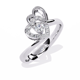 Double Heartbeat: 0.18ct  Lab Grown Diamond Ring in 14k Gold