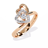 Double Heartbeat: 0.18ct  Lab Grown Diamond Ring in 14k Gold