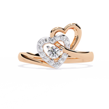 Double Heartbeat: 0.18ct  Lab Grown Diamond Ring in 14k Gold