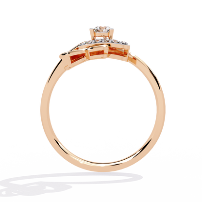 Double Heartbeat: 0.18ct  Lab Grown Diamond Ring in 14k Gold
