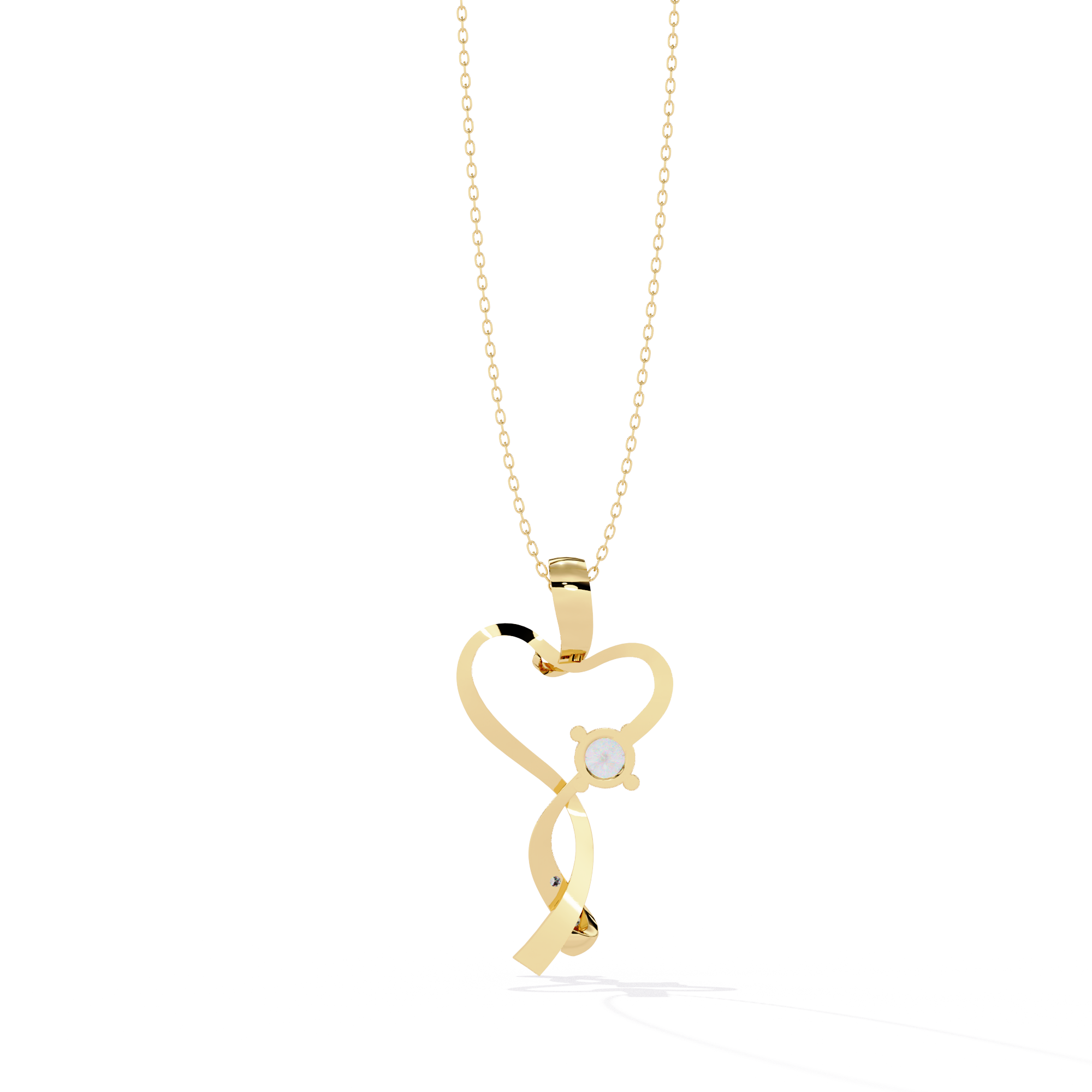 Elegant 0.28 Carat Diamond Heart Pendant in 2.01kt Gold (Without Chain)