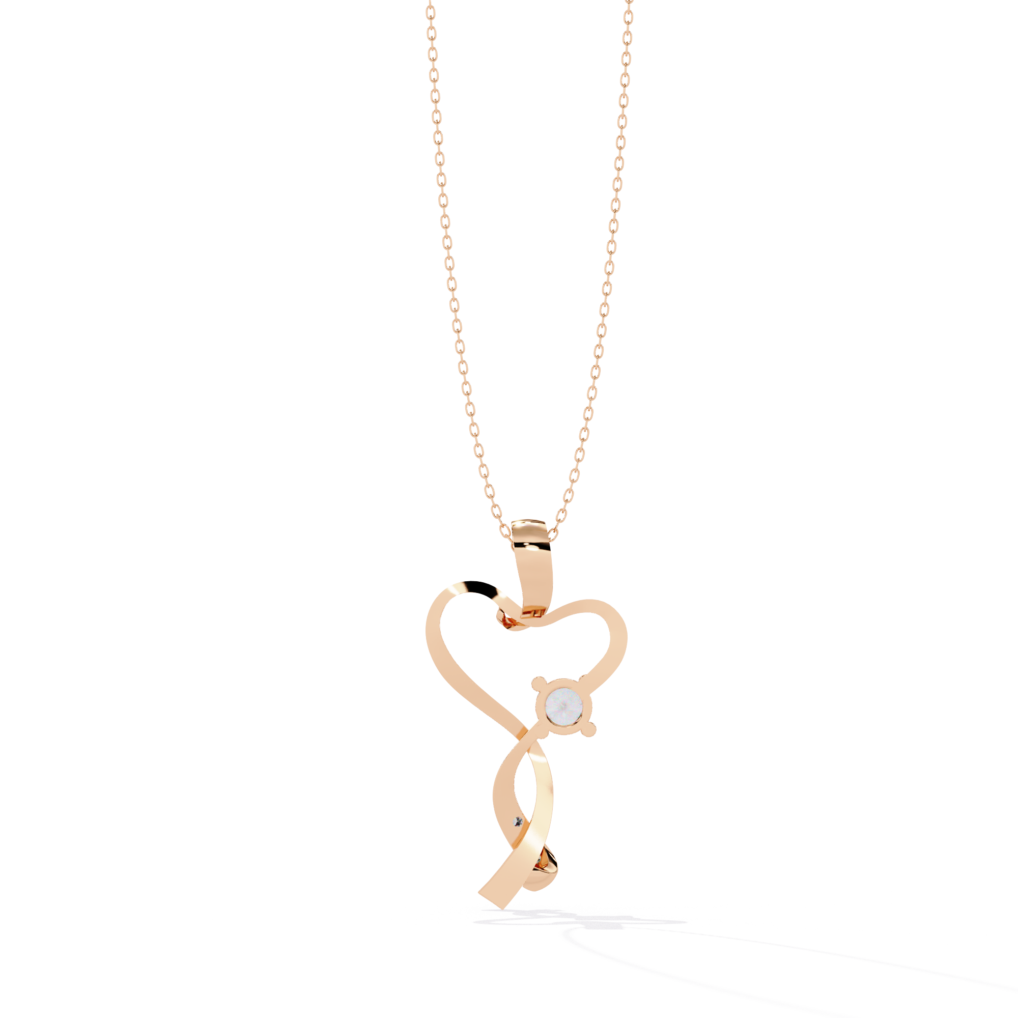 Elegant 0.28 Carat Diamond Heart Pendant in 2.01kt Gold (Without Chain)
