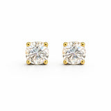 1.71 Ct Round Lab-Grown Diamond Stud Earrings – 18Kt Gold Plated (0.85 Ct Each)