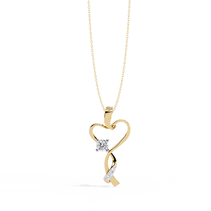 Elegant 0.28 Carat Diamond Heart Pendant in 2.01kt Gold (Without Chain)