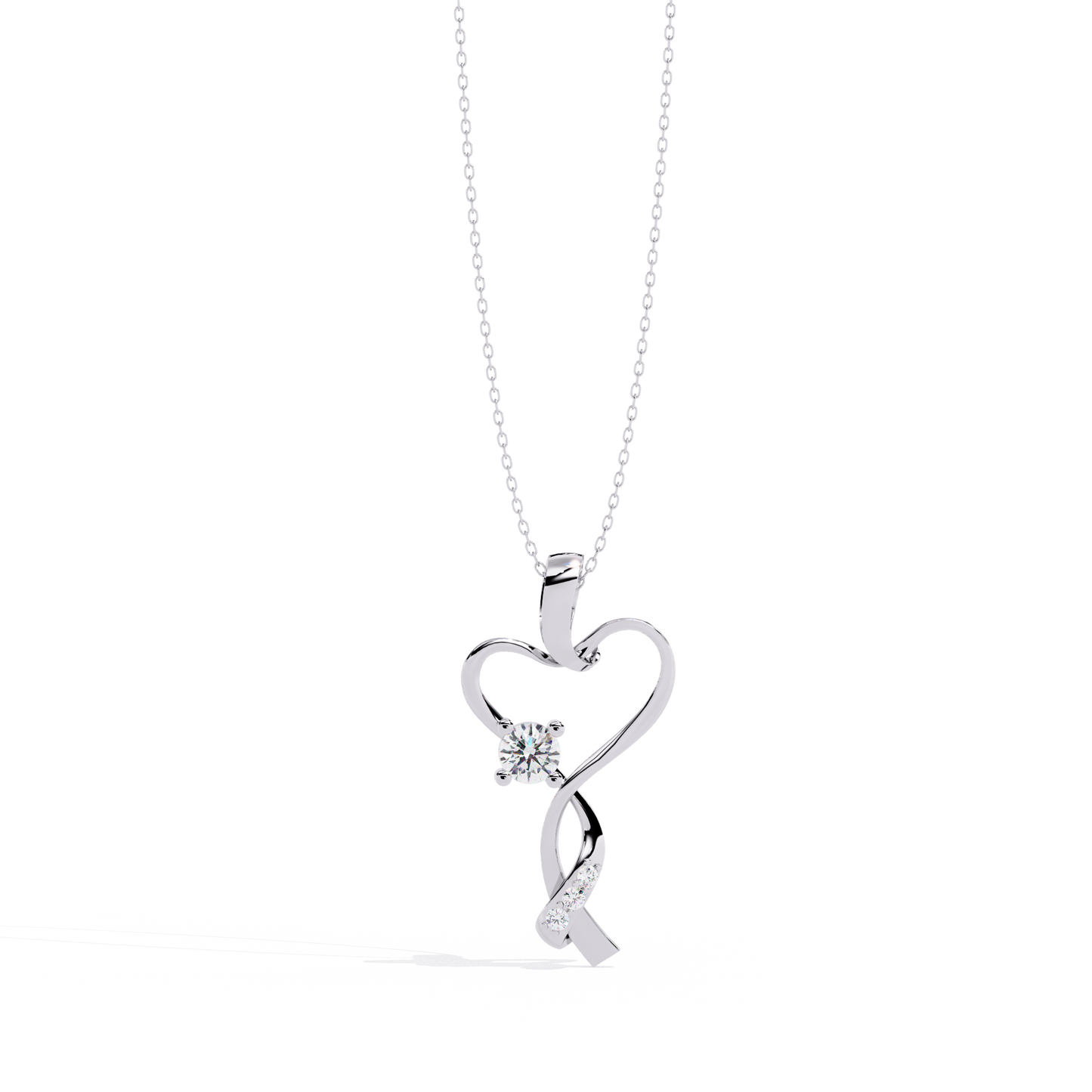 Elegant 0.28 Carat Diamond Heart Pendant in 2.01kt Gold (Without Chain)