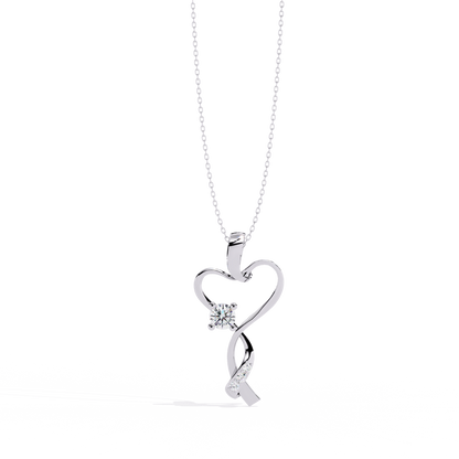 Elegant 0.28 Carat Diamond Heart Pendant in 2.01kt Gold (Without Chain)
