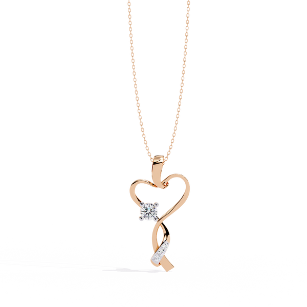 Elegant 0.28 Carat Diamond Heart Pendant in 2.01kt Gold (Without Chain)