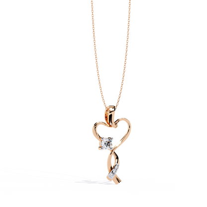 Elegant 0.28 Carat Diamond Heart Pendant in 2.01kt Gold (Without Chain)