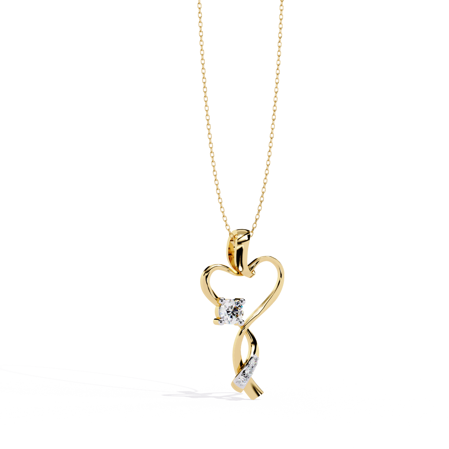 Elegant 0.28 Carat Diamond Heart Pendant in 2.01kt Gold (Without Chain)