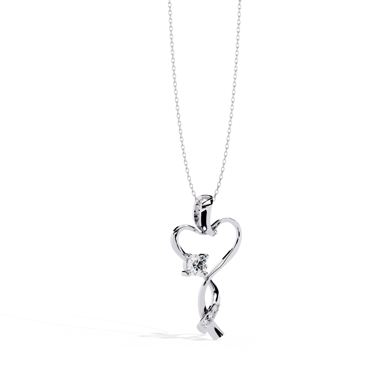 Elegant 0.28 Carat Diamond Heart Pendant in 2.01kt Gold (Without Chain)