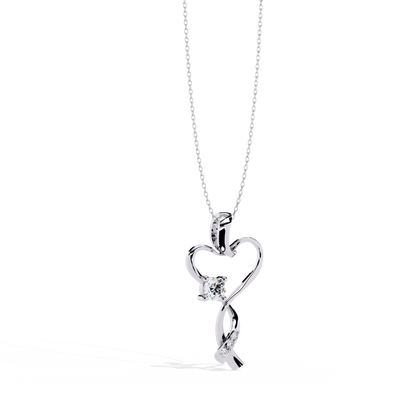Elegant 0.28 Carat Diamond Heart Pendant in 2.01kt Gold (Without Chain)