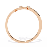 14K Gold Twin Heart Diamond Ring – 0.03 Ct Romantic Design