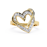 Forever Entwined: 0.23ct  Lab Grown Diamond Ring with Double Heart Design