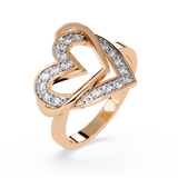 Forever Entwined: 0.23ct  Lab Grown Diamond Ring with Double Heart Design