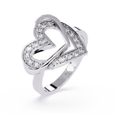 Forever Entwined: 0.23ct  Lab Grown Diamond Ring with Double Heart Design