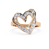 Forever Entwined: 0.23ct  Lab Grown Diamond Ring with Double Heart Design