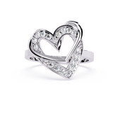 Forever Entwined: 0.23ct  Lab Grown Diamond Ring with Double Heart Design