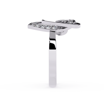 Forever Entwined: 0.23ct  Lab Grown Diamond Ring with Double Heart Design