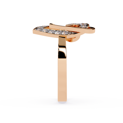 Forever Entwined: 0.23ct  Lab Grown Diamond Ring with Double Heart Design