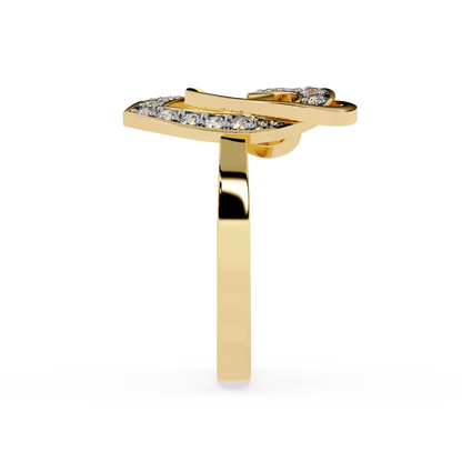 Forever Entwined: 0.23ct  Lab Grown Diamond Ring with Double Heart Design